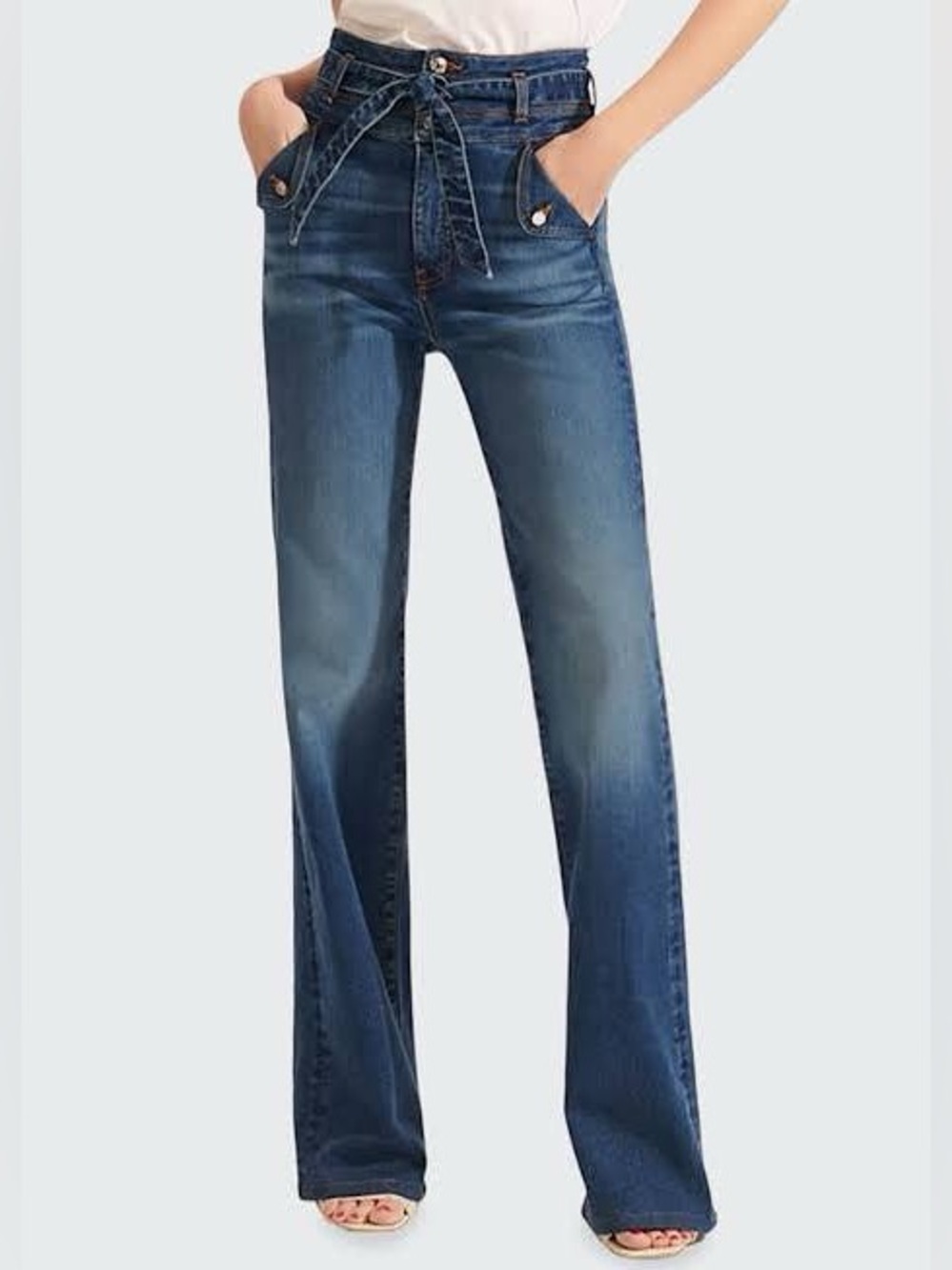 Veronica Beard Jeans Giselle Bootcut Extra High Rise Size 24/00 *altered* Belted